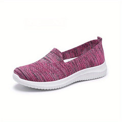 Women's Breathable Flying Woven Slip-On Sneakers Lightweight Low Top Shoes