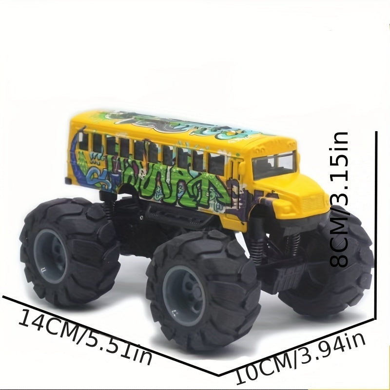 Alloy School Bus Pull Back Model Bus Car Toy