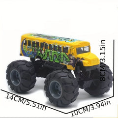 Alloy School Bus Pull Back Model Bus Car Toy