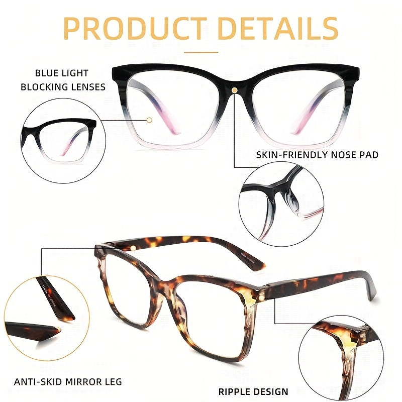 3 Pairs Men's Anti Light Glasses with Glasses Bag and Cloth