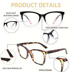 3 Pairs Men's Anti Light Glasses with Glasses Bag and Cloth
