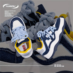 Sporty Block Lace-up Platform Sneakers for Women
