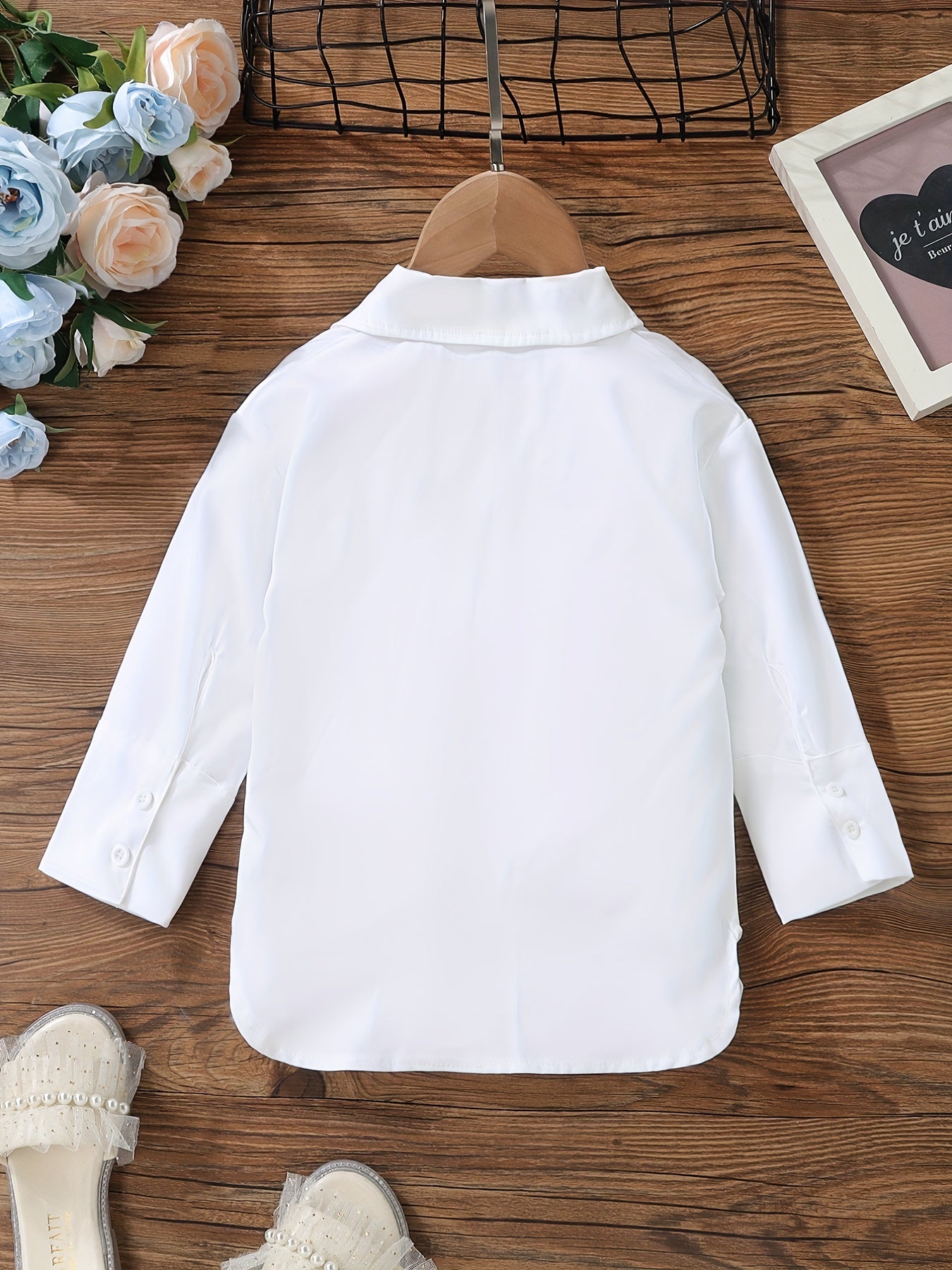 Girls Varsity Shirt Collar V Neck Solid Color with Pocket