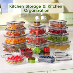 24pcs Refrigerator Sealed Freshkeeping Boxes Food Jar Storage Box