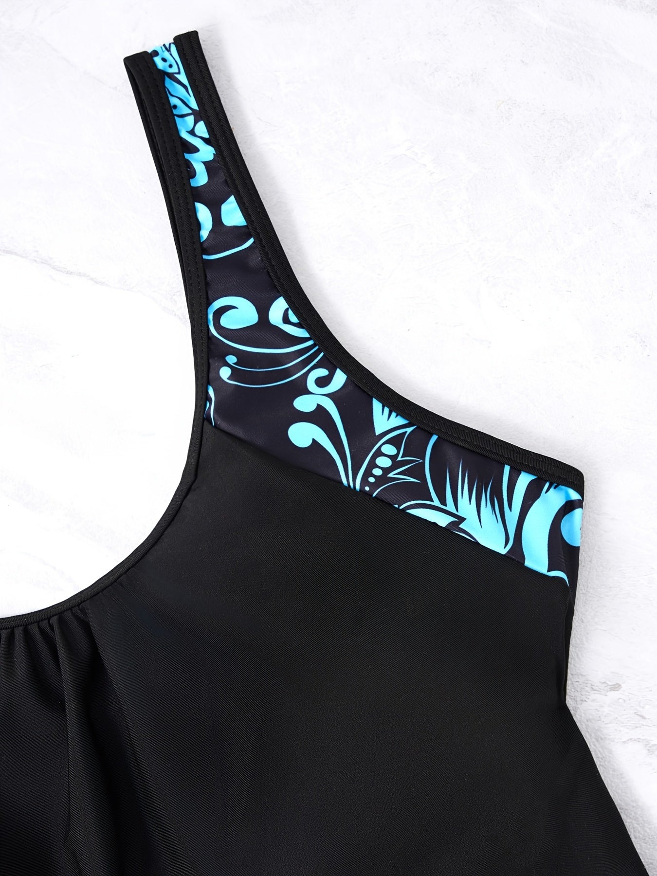 Floral Print Tankini Set Women's Scoop Neck Cami Top & Shorts Swimsuit
