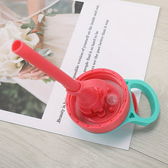 480ml Leakproof Cartoon Water Cup with Straw for Outdoor Sports