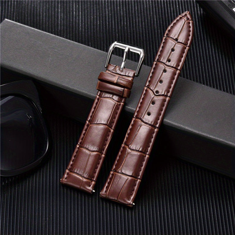 Embossed Leather Watch Straps 16-24mm Men Bracelet Replacement Strap