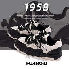 Women's Lightweight Lace-up Skate Shoes Non-slip Platform Casual Sneakers