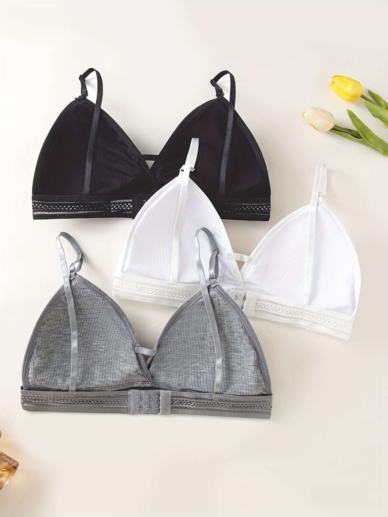 3Pcs Wireless Push Up Everyday Bra Women's Lingerie