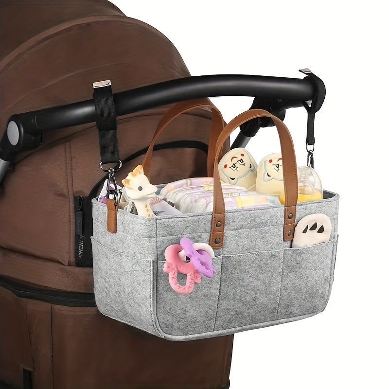 Felt Baby Organizer Basket Diaper Bag Nappy Changing Bag Kids Storage Carrier