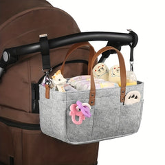 Felt Baby Organizer Basket Diaper Bag Nappy Changing Bag Kids Storage Carrier