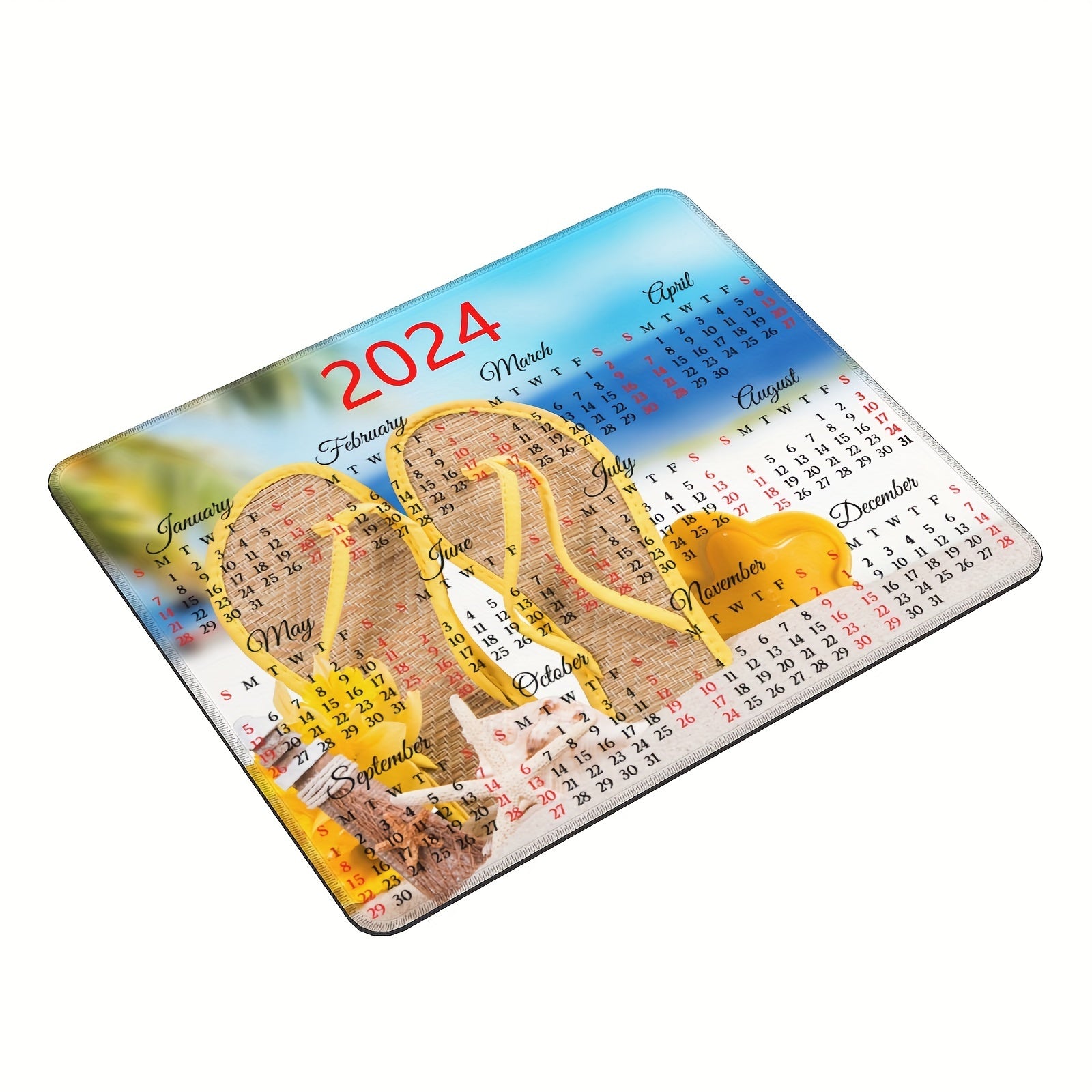 Calendar Mouse Pad with Stitched Edge Non Slip Base
