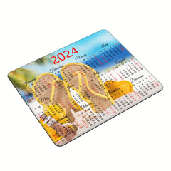 Calendar Mouse Pad with Stitched Edge Non Slip Base