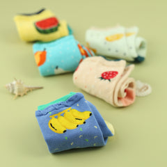 5 Pairs Fruit Print Socks Women's Stockings & Hosiery
