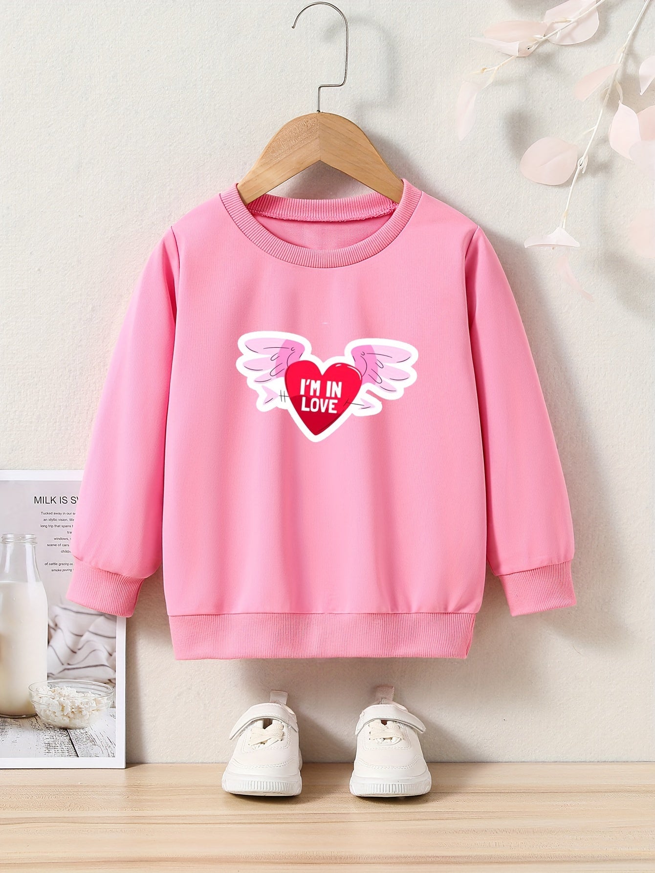 OERYUI Cupid's Heart Graphic Sweatshirt for Kids