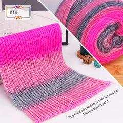 2pcs Silk Mohair Yarn Gradient Wool Thread 100g Roll DIY Knitting Crocheting