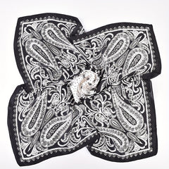 Paisley Print Bandana Silk Scarf Outdoor Windproof Head Wrap Hair Accessories