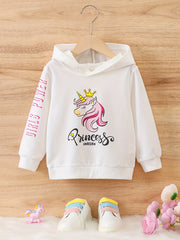 Girls' Unicorn Crown Hoodie Sweatshirt Top Long Sleeve Pullover