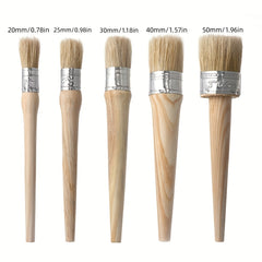 Round Bristle Chalk Paint Brush Wooden Handle
