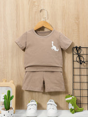 Dinosaur Graphic Tee And Shorts Set for Boys