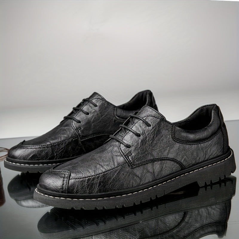 Men's Heeled Derby Shoes Lace up Front Office Business Formal Tie Events