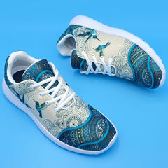 Floral Bird Print Soft Sole Sneakers Breathable Lace Up Shoes