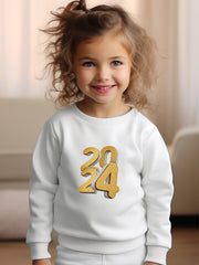 Girls Pattern Crew Neck Sweatshirt For Spring Fall Christmas Gift