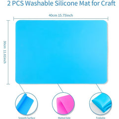 2 Pack Silicone Craft Mats for Resin Casting and DIY Art, Nonstick Silicone
