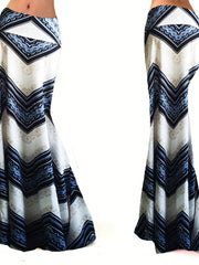 Abstract Print High Waist Maxi Skirts for Women