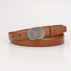 8 Shaped Buckle Head Leather Belt for Girls