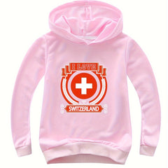 Cotton I LOVE SWITZERLAND Print Hoodies Girls Comfy Hooded Sweatshirt