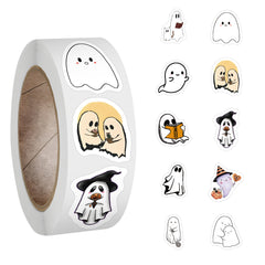 500pcs Halloween Ghost Stickers Roll Vinyl Ghost Stickers For Laptop