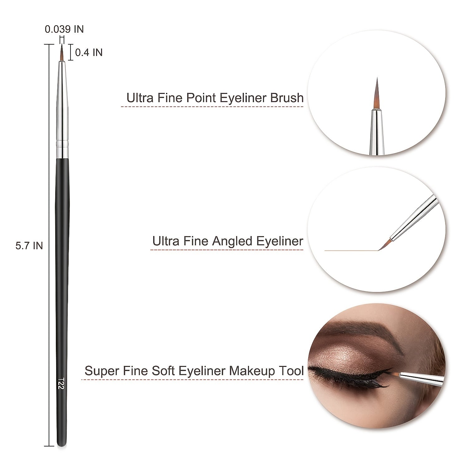 Professional Fine Tip Eyeliner Brush Set for Precise Application