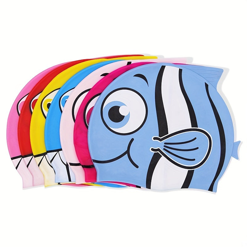 Silicone Fish Swimming Cap Cartoon Waterproof Swim Cap
