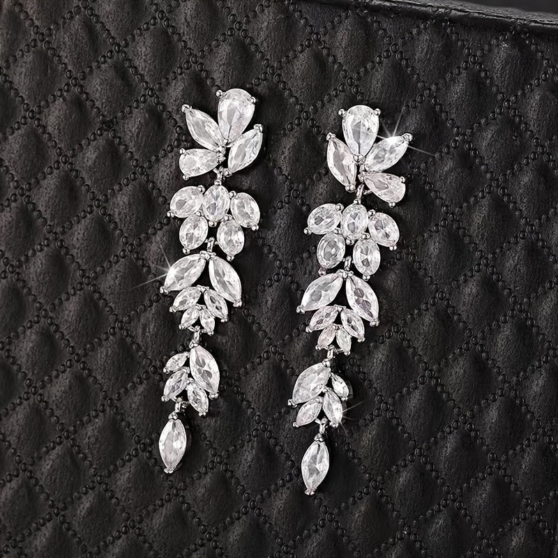 Long Floral Earrings for Women, Niche Dress Ear Jewelry