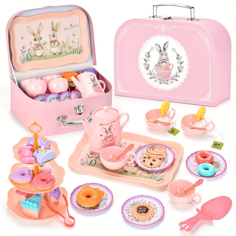 Rabbit Princess Tea Party Dress for Girls 42pcs Set Includes Tea Party Dessert