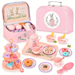 Rabbit Princess Tea Party Dress for Girls 42pcs Set Includes Tea Party Dessert