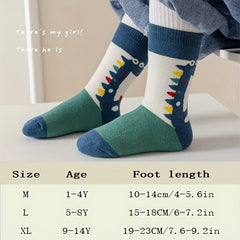5 Pairs Kids' Thick Warm Sports Socks for Autumn & Winter