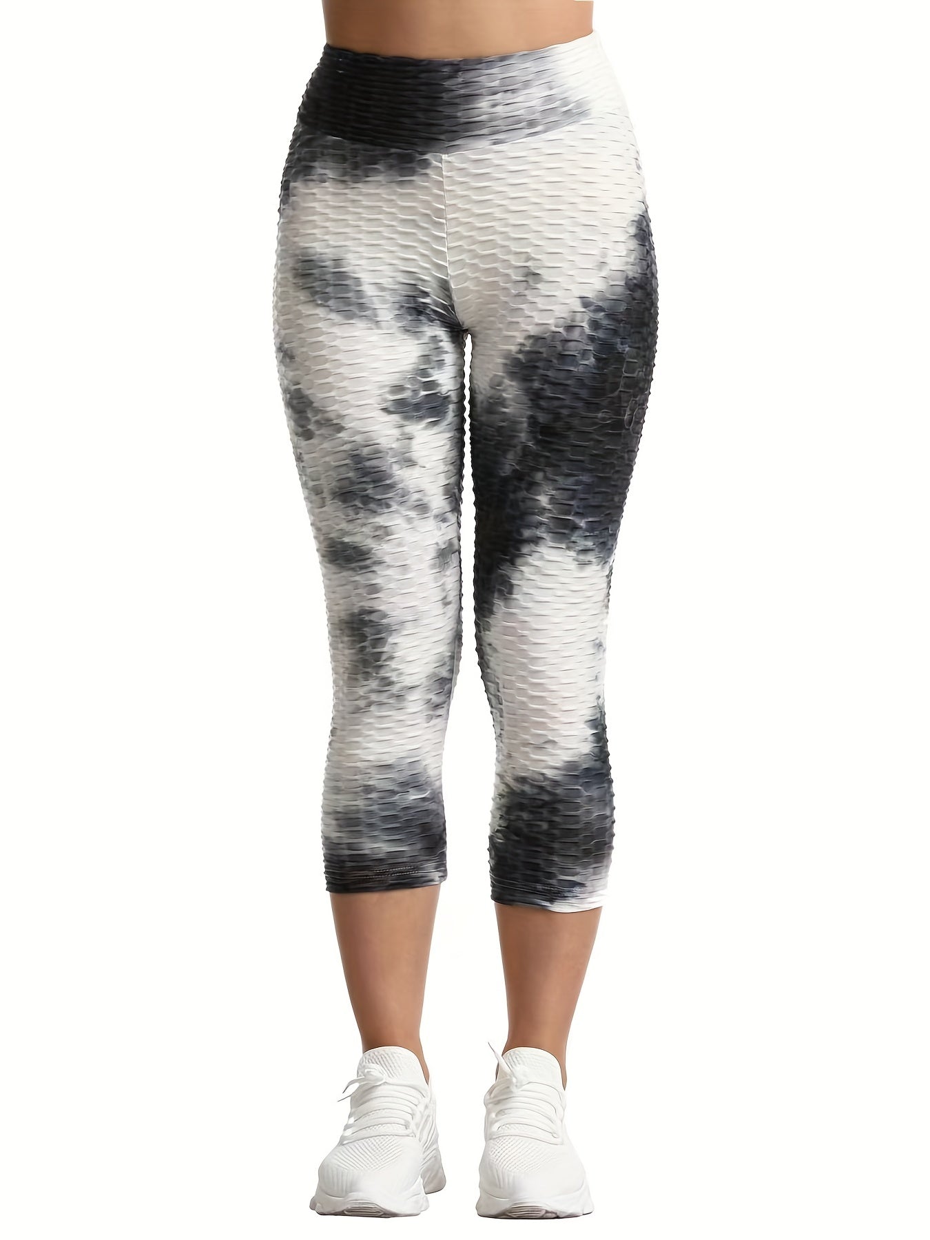 Stylish Tie Dyed Yoga Leggings High Waist Capris