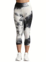 Stylish Tie Dyed Yoga Leggings High Waist Capris