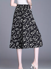 Floral Print Split Culottes High Waist Pants