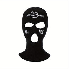 Embroidered Ski Mask Beanie Hip Hop Balaclava Y2K Full Face Cover