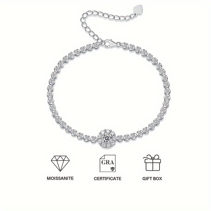 Women's Silvery Tennis Bracelet - Hip Hop Tennis Bracelet