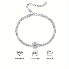 Women's Silvery Tennis Bracelet - Hip Hop Tennis Bracelet