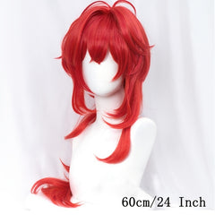 Curly Cosplay Wig Anime Halloween Red Hair Heat Resistant Synthetic