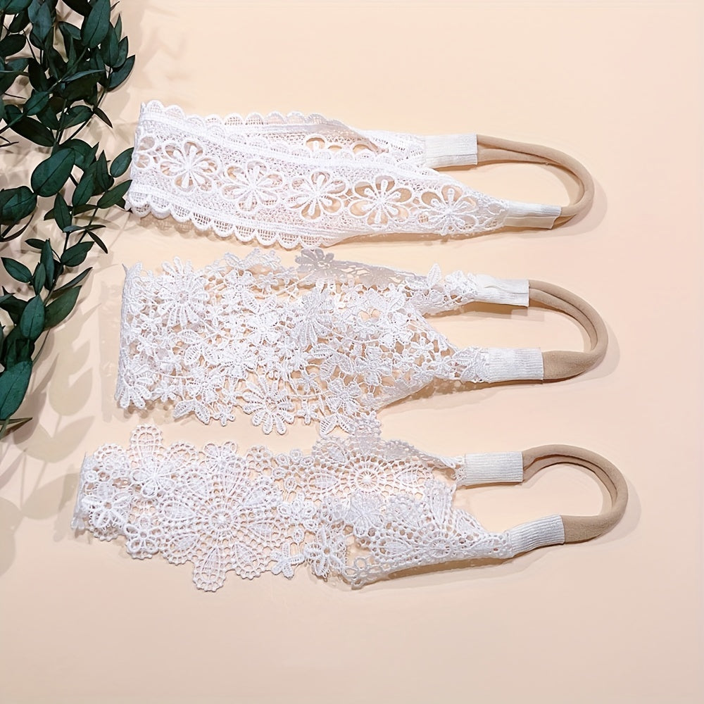Soft Lace Floral Hair Bands For Newborns