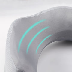 Adjustable Memory Foam Neck Pillow for Travel with Washable Cover