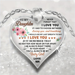 Daughter Heart Pendant Necklace Gift For Kids Accessories