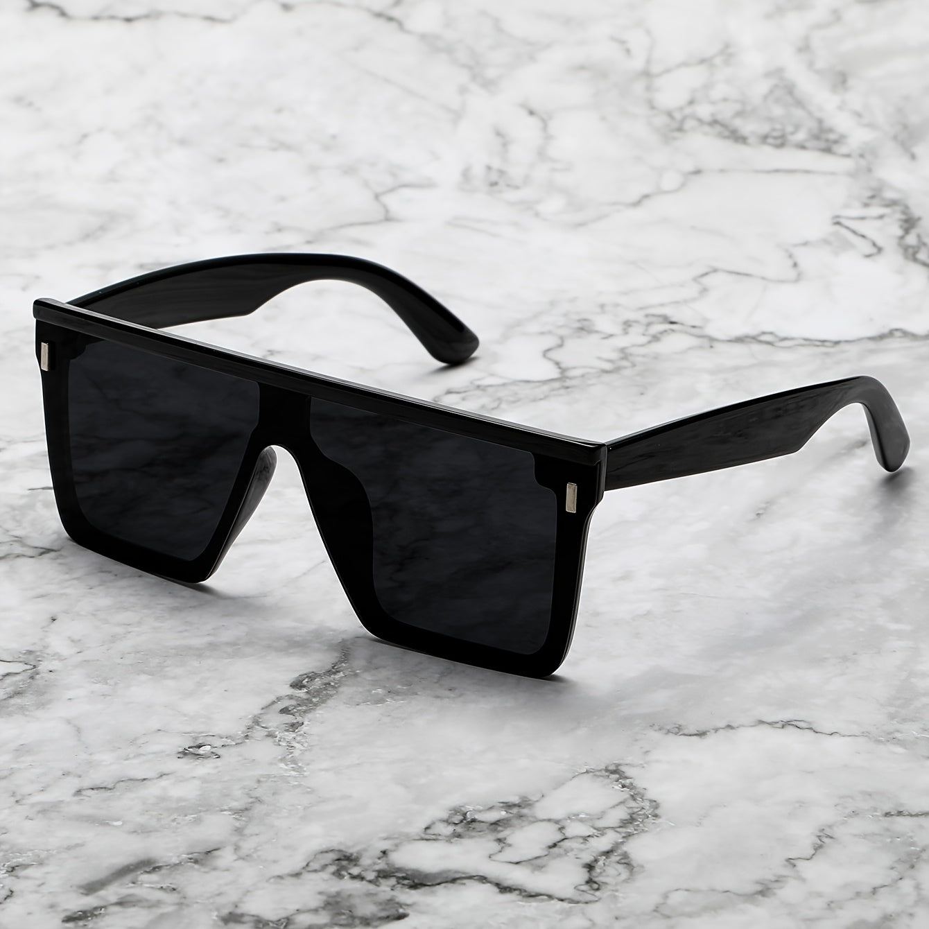 Men's Oversized Flat Frame Square Sunglasses