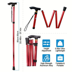Adjustable Folding Cane Trekking Poles Collapsible Walking Stick